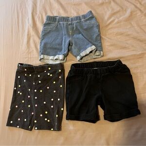 💙 3 Pairs of Toddler 4T Girls Shorts - Cat & Jack, Garanimals - Elastic Shorts